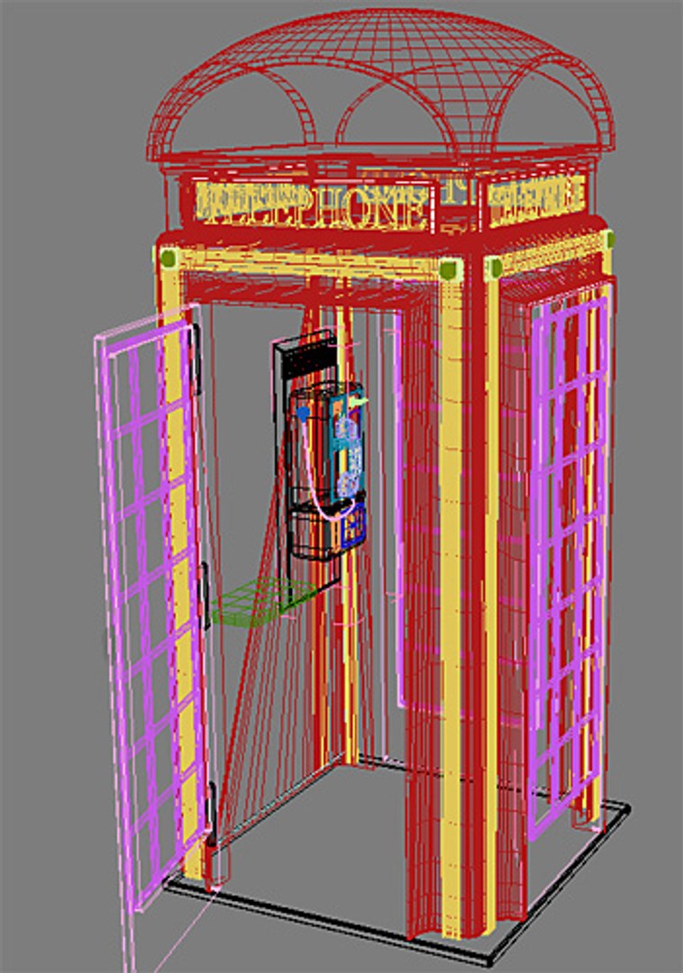 Modello 3D Cabina telefonica inglese classica - TurboSquid 259304