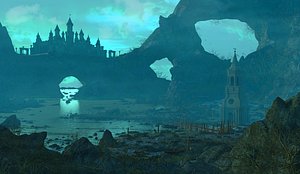castle fantasy moon 3D model