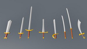 3D Low Poly Swords Small Set