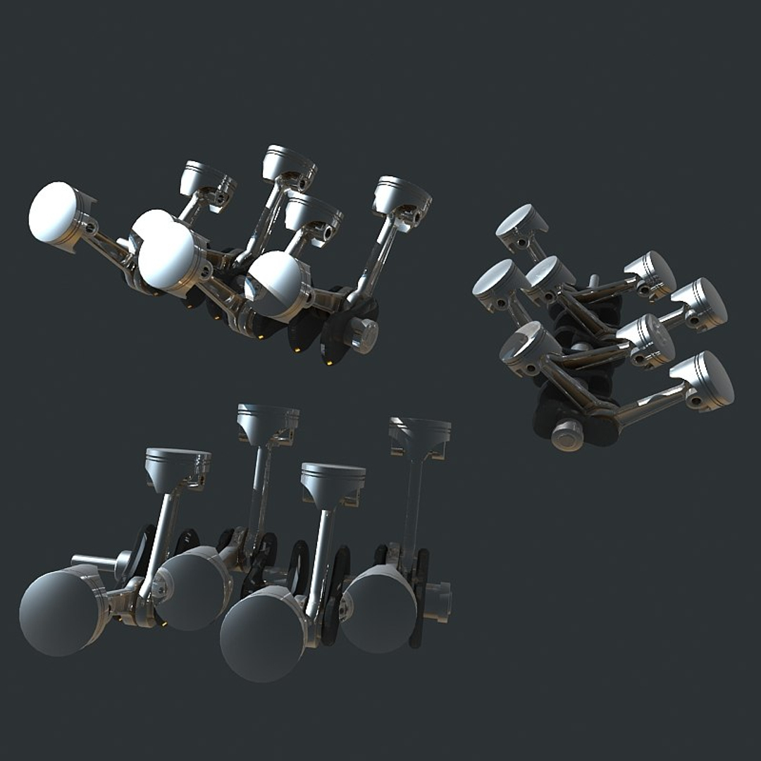 V8 Engine 3d Model