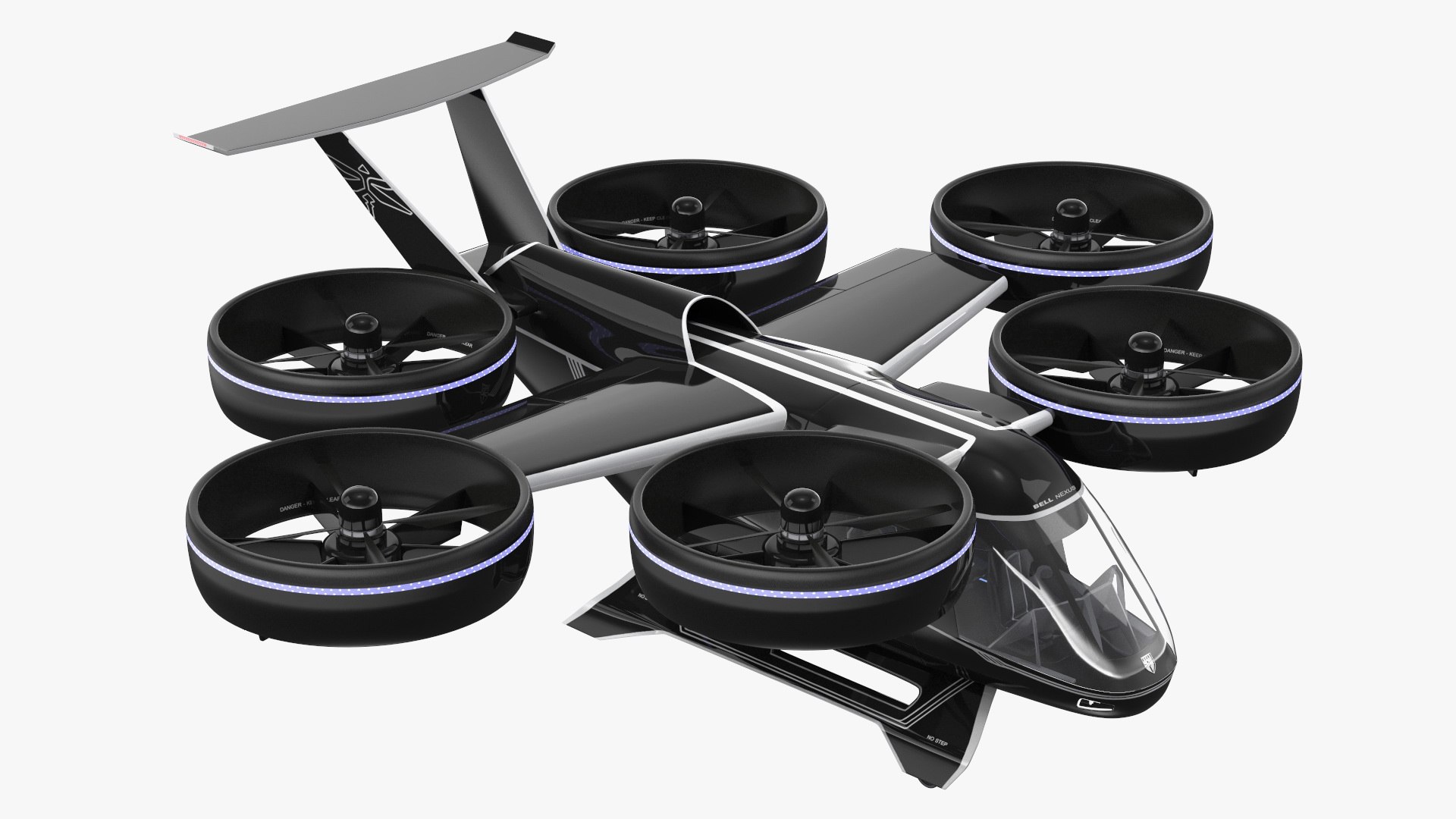 Aircraft Taxi Bell Nexus Lights On Simple Interior 3D model preview