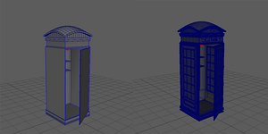 Vintage Red Telephone Booth Game Ready PBR