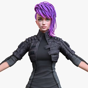 3D stylized girl model