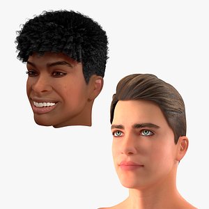 3D Teenage Boy Heads Collection