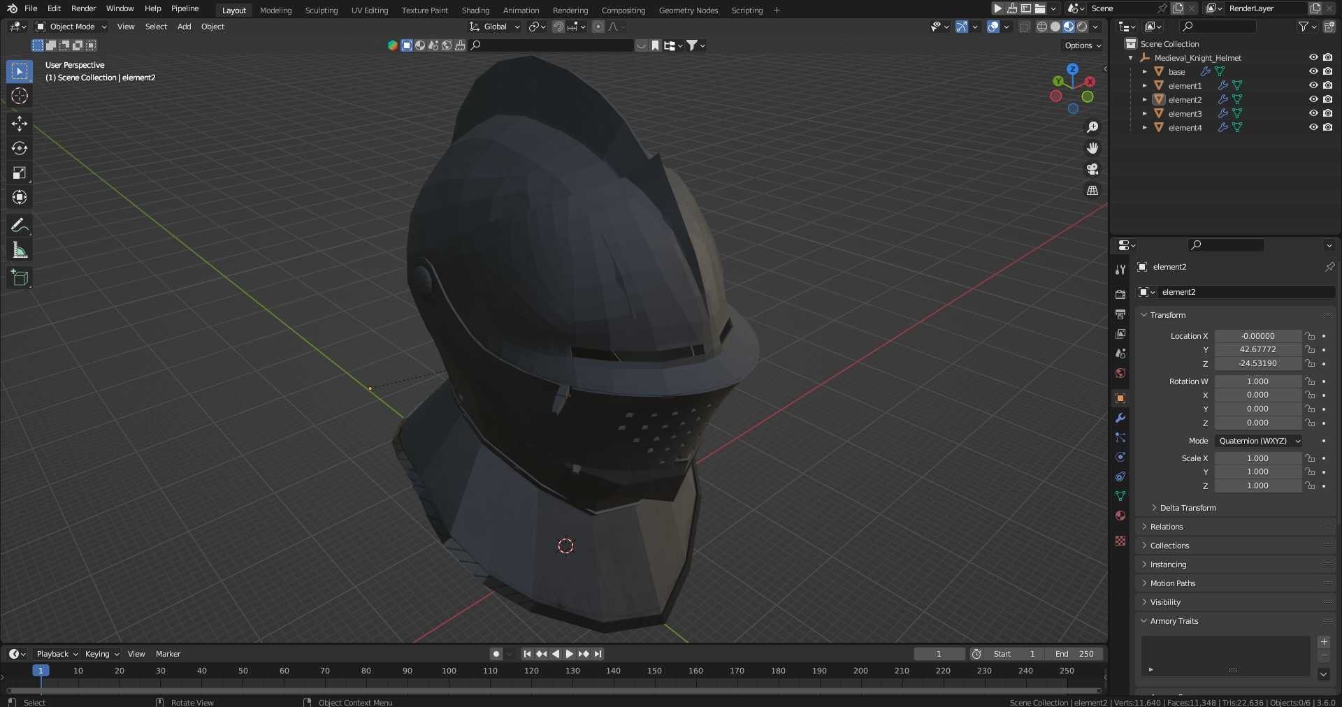 Medieval Knight Helmet Model - TurboSquid 2388653