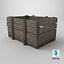 3D Old wooden crate model