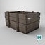 3D Old wooden crate model