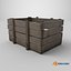 3D Old wooden crate model