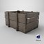 3D Old wooden crate model