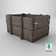 3D Old wooden crate model