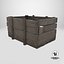 3D Old wooden crate model