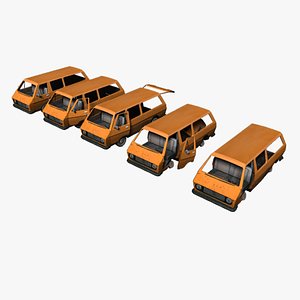 old damaged van 3D model