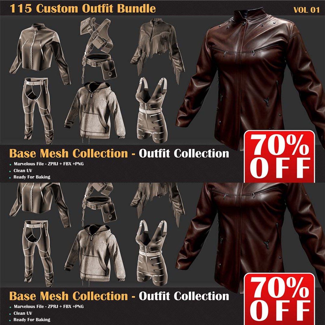 115 Custom Outfit Bundle - VOL 01 Model - TurboSquid 2364891