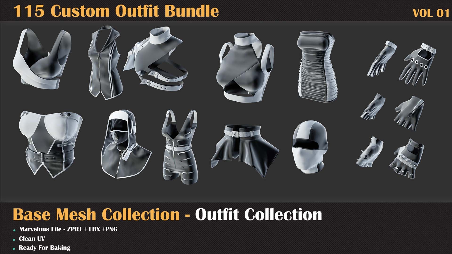 115 Custom Outfit Bundle - VOL 01 Model - TurboSquid 2364891