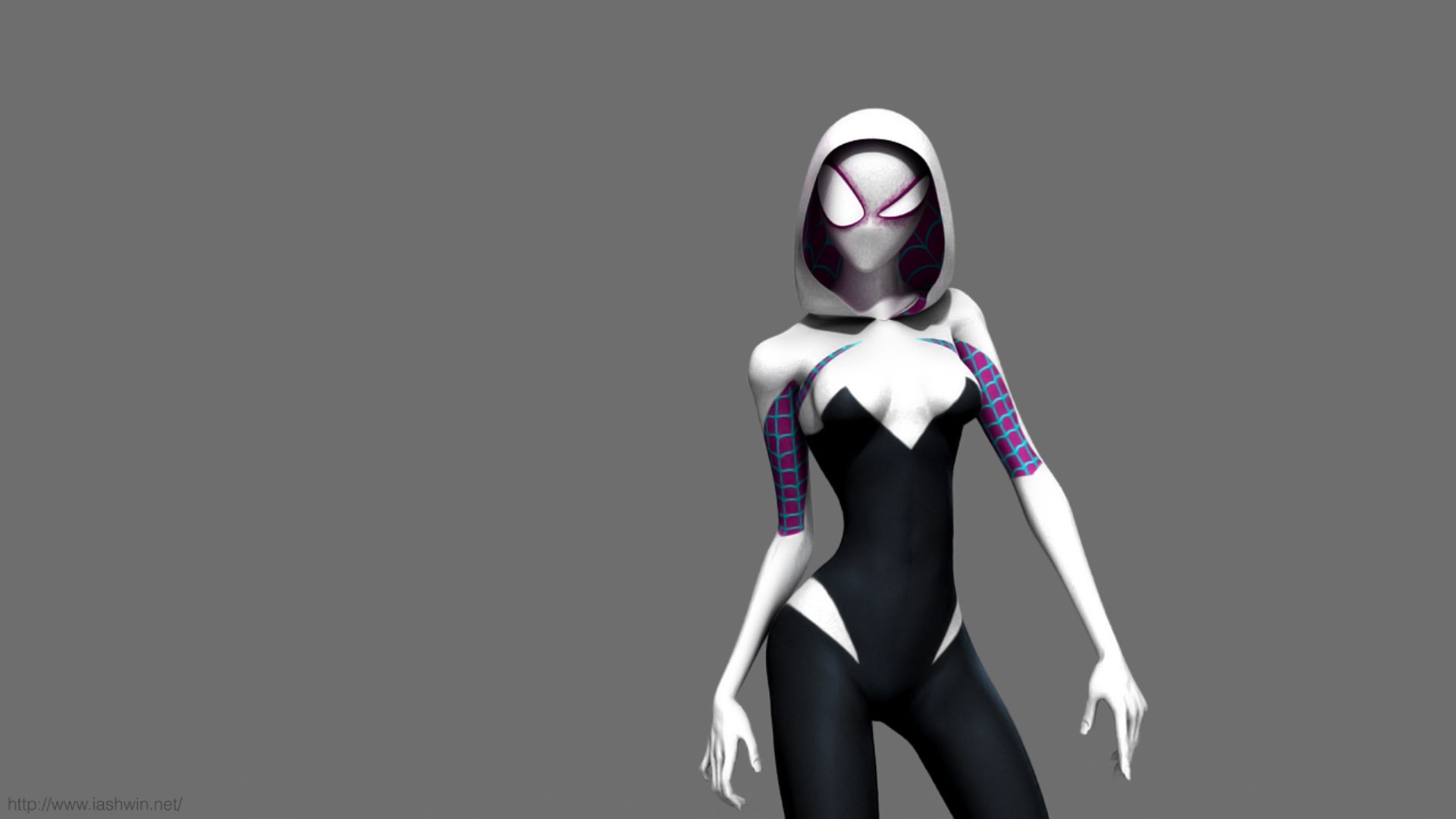 Spider gwen 3d. Гвен 3д. Гвен Стейси 3d модель. Модель КС 1 6 Гвен паук.