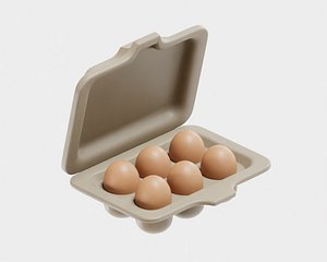Egg cardboard package egg case model