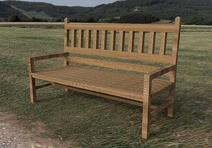 Wooden bench model