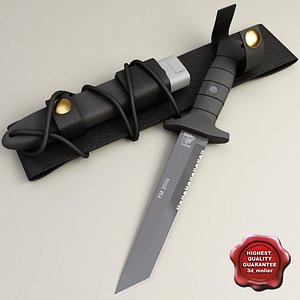 combat knife oes km2000 3d model