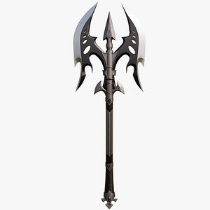 Silver Battle Axe 01 All PBR Unity UE Textures Included