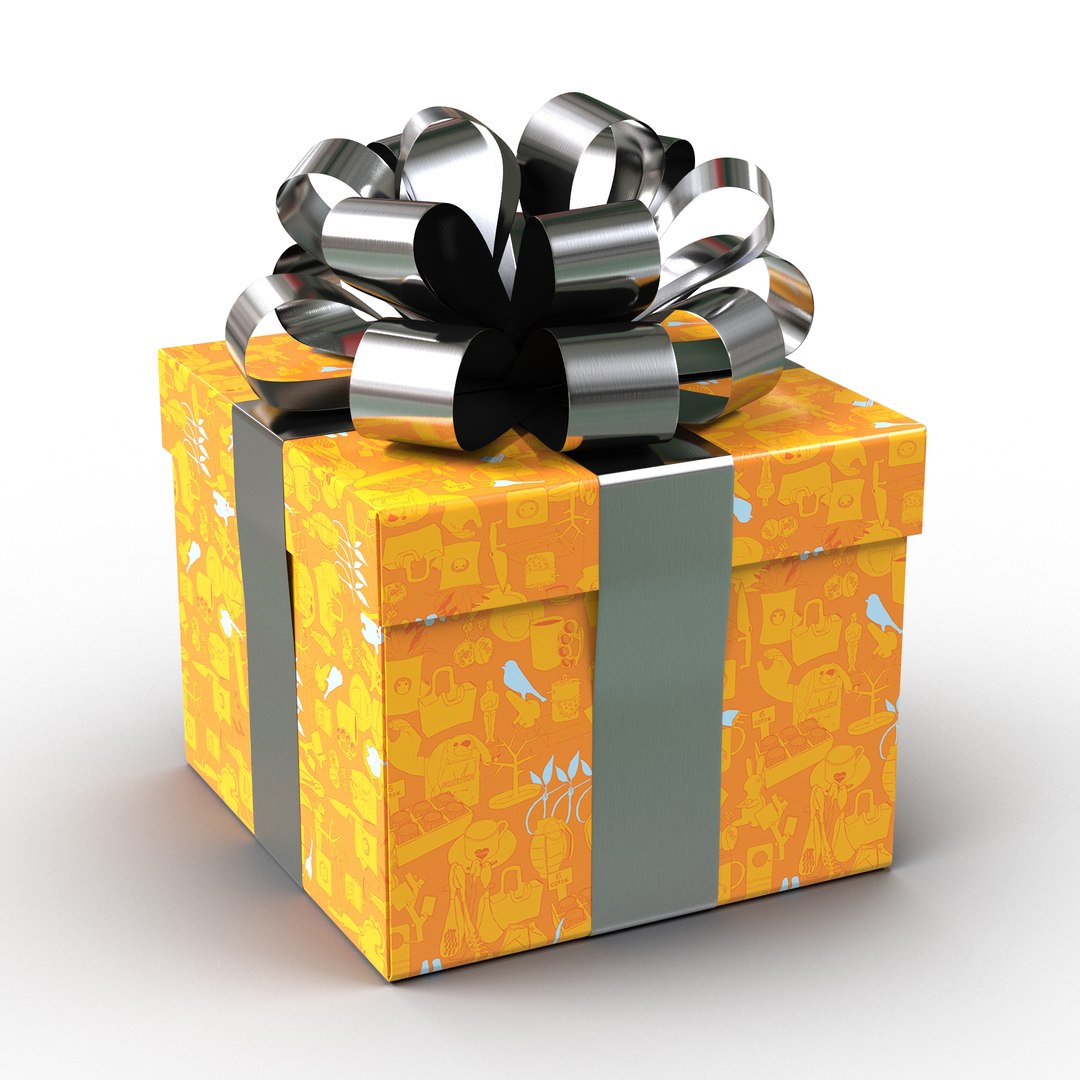 Giftbox Orange 3D Model 3D model preview