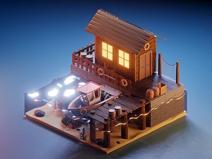 3D model isometric dock