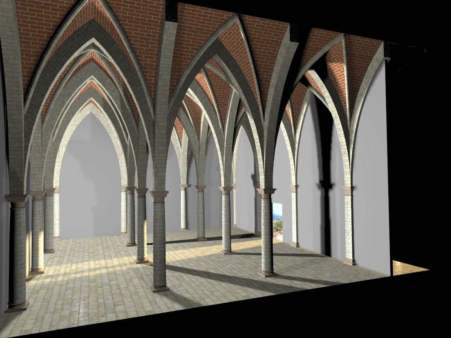 Romanic Vaulting Column 5 3d Model