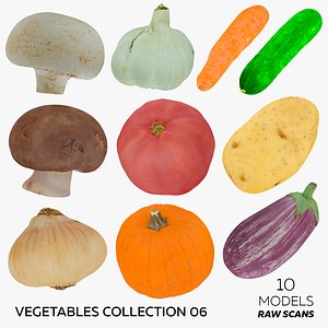 3D Vegetables Collection 06 - 10 models RAW Scans model