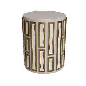 Shagreen Side Table with Quartz and Bronze-Patina Brass Details by RY Augousti model