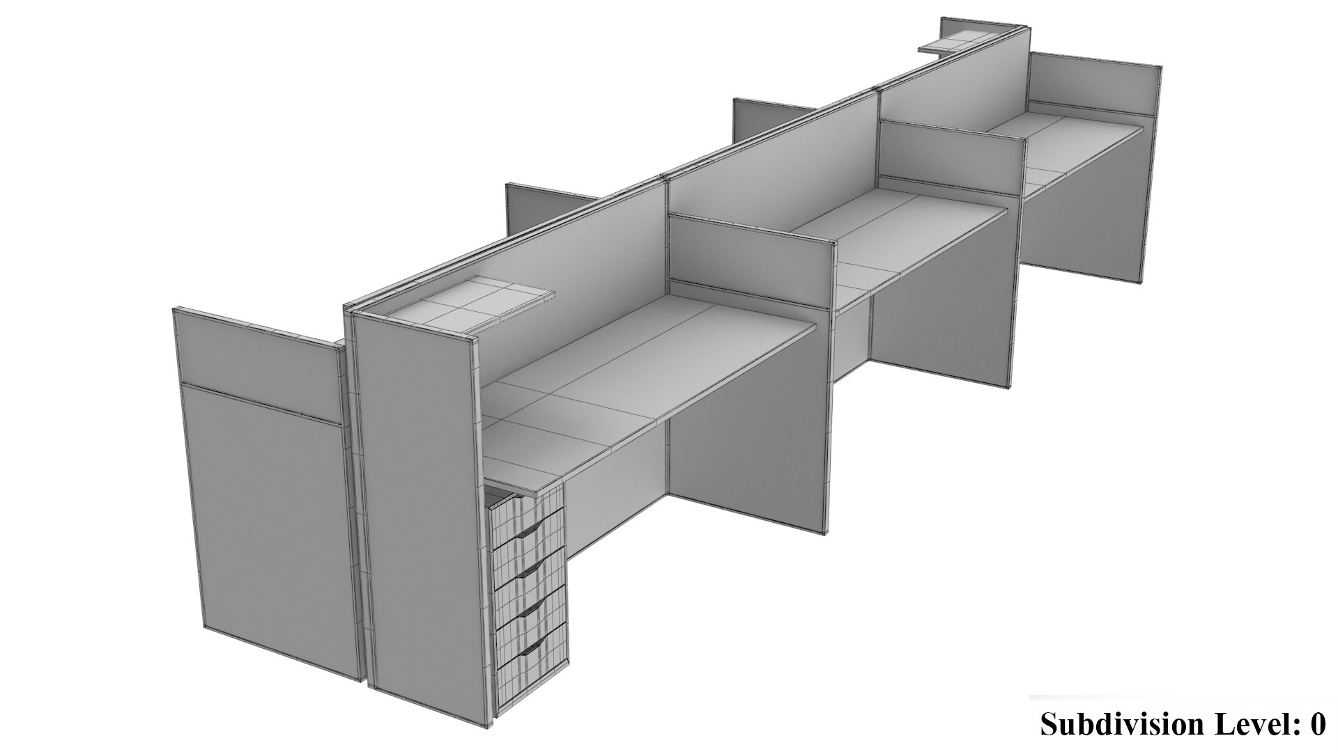 Real office cubicles 3D model - TurboSquid 1540610