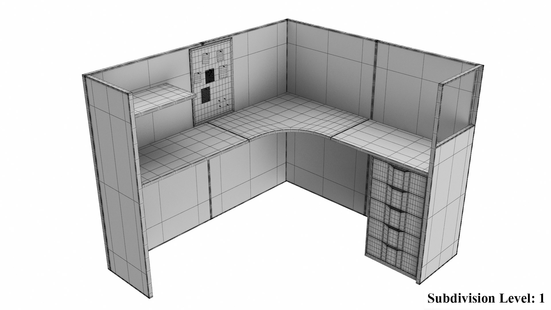 Real office cubicles 3D model - TurboSquid 1540610