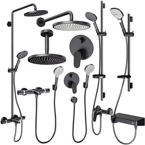 3D Faucets and shower systems Hansgrohe black set 170