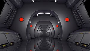 Sci Fi Corridor Futuristic 3D