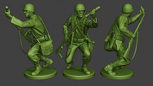 3D soldier ww2 m7 grenade2