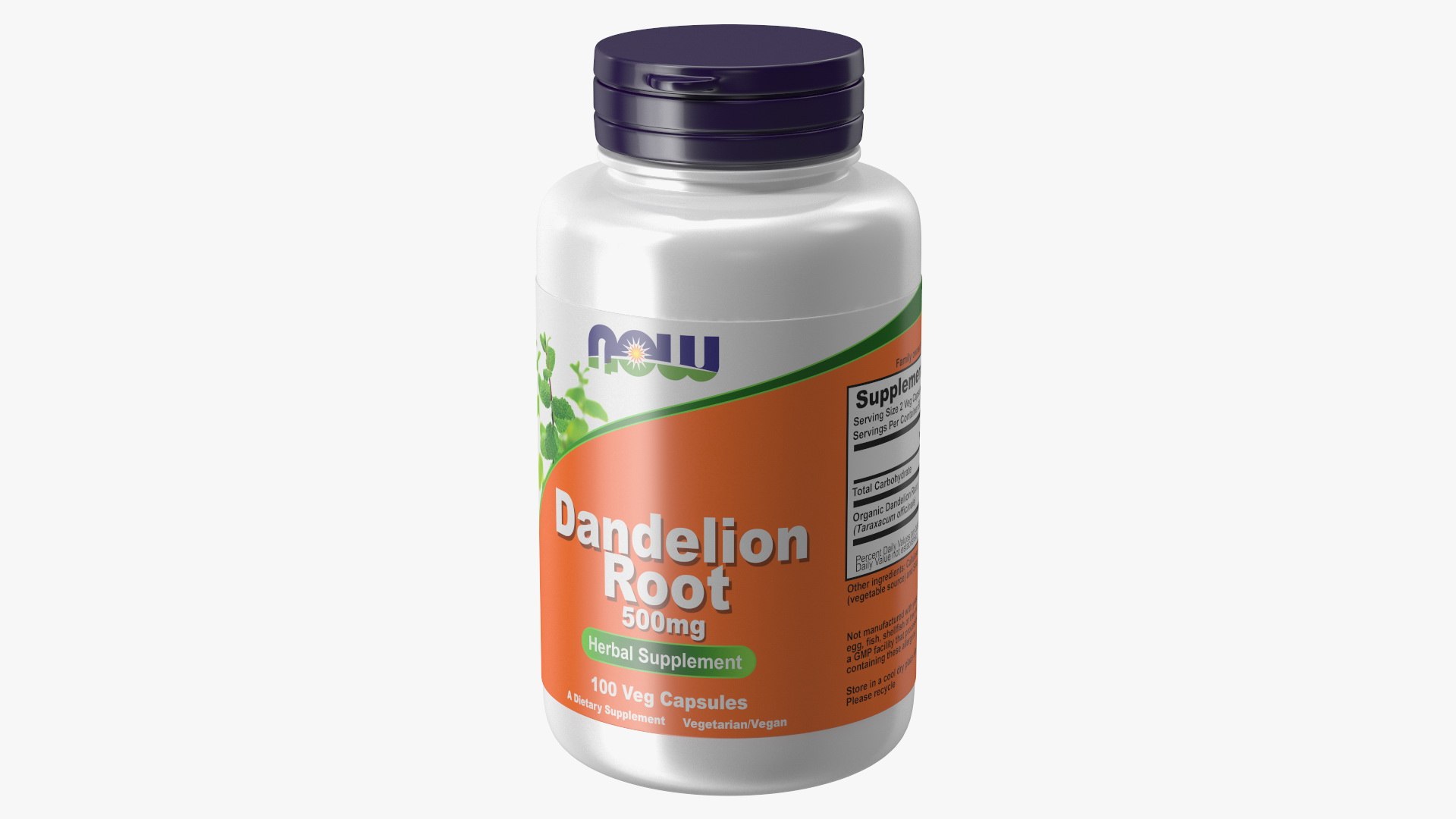 NOW Dandelion Root 500 mg 3D model preview