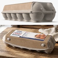 Molded Fiber Dozen Egg Carton Gray