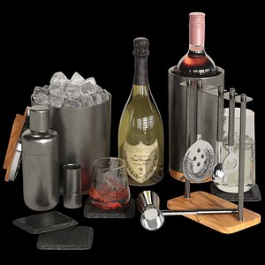 Crate and Barrel graphite cocktail set