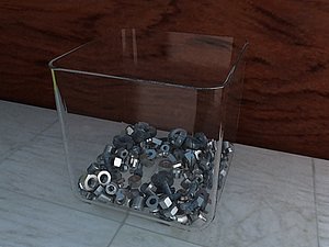 GLASS BOWL OF HARDWARE