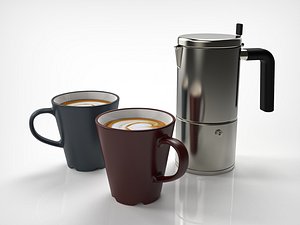 coffee pot cup 3D