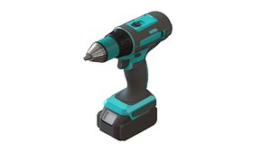 3D Makita Cordless Drill with Battery 3D model