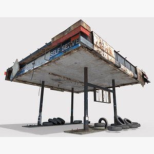 3D Abandoned Petrol Station