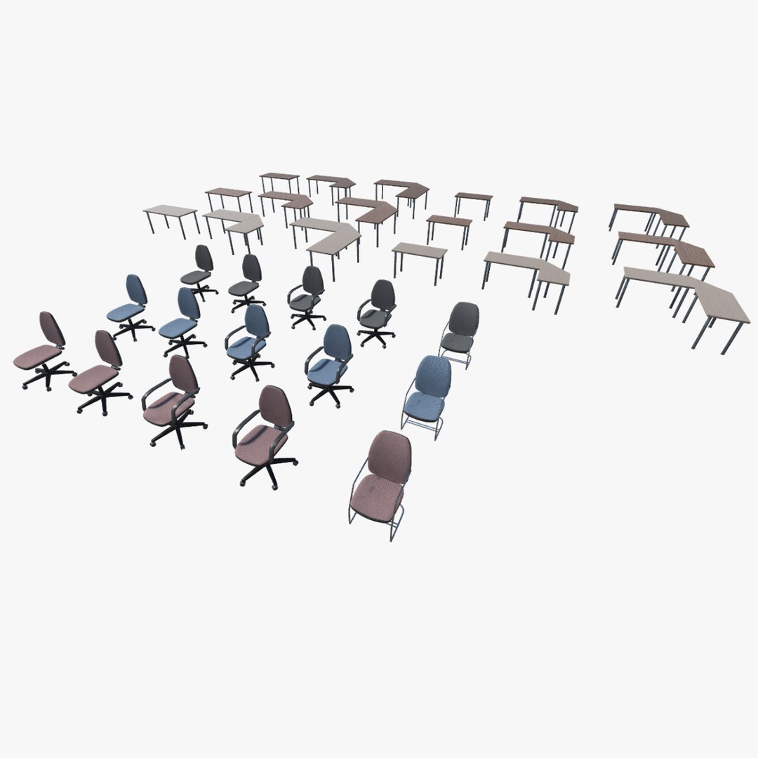 PBR Office Furniture 3D Model TurboSquid 1980187