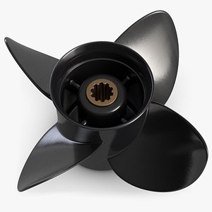 boat propeller black 3D model