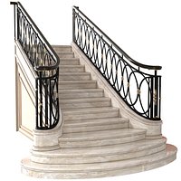 Classic marble stair in Art Deco style