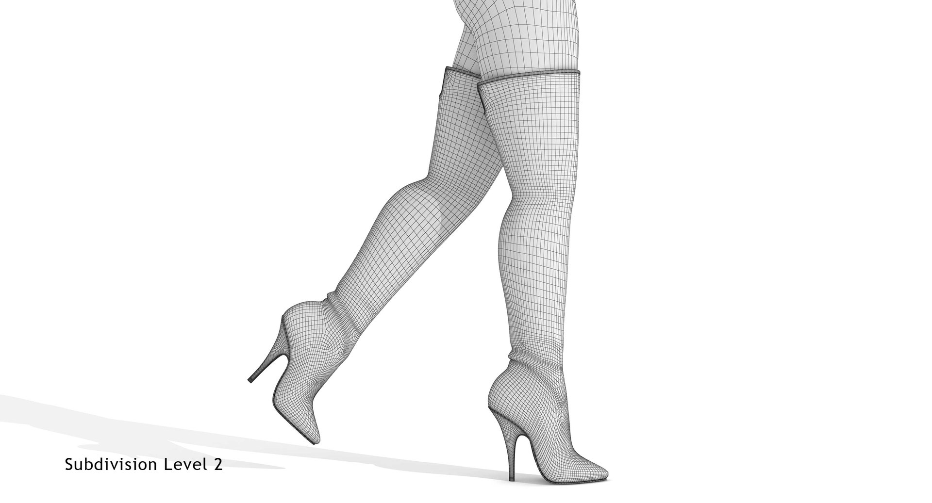 Boots Realistic Legs 3d Model