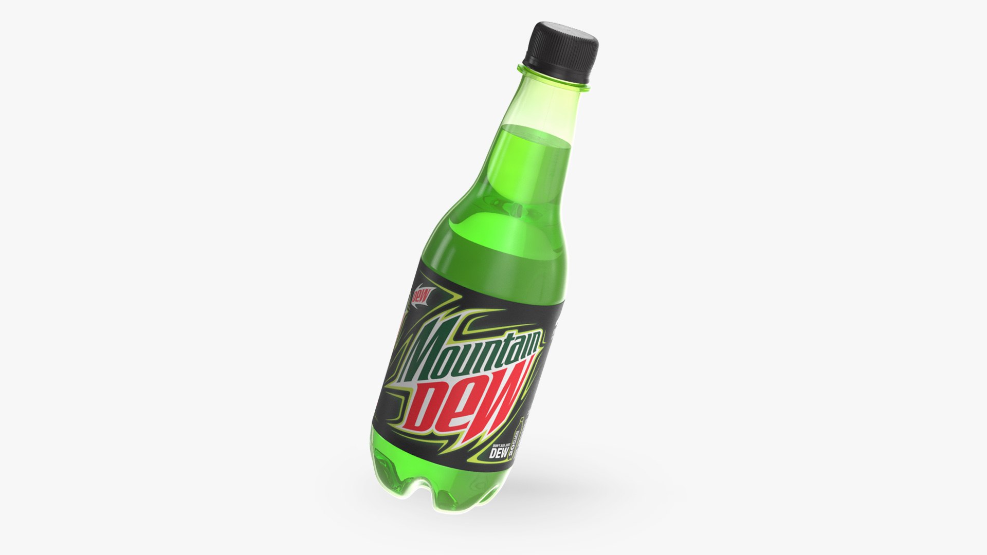 Mountain Dew Soft Drink Neon Bottle 3D model preview