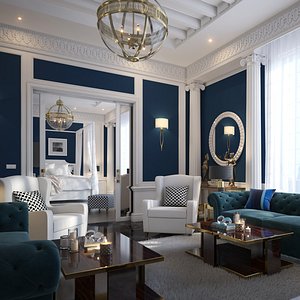 Mediterranean Style Living & Bedroom