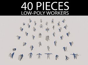 3D workers architectural crowd