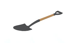 Low Poly Cartoon Shovel 3D model