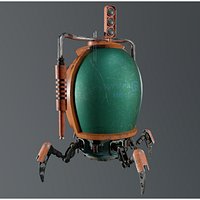 Spider Bot 2 with four robotic Limbs Low-poly 3D model