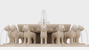 3D model The Court Of Lions fountain Granada Alhambra